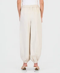 I.n.c. International Concepts Petite Linen-Blend Pull-On Drawstring Pants, Macy's Exclusive