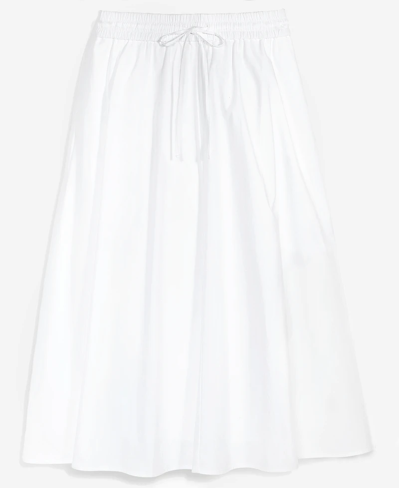 I.n.c. International Concepts Petite Solid Pleated Drawstring Midi Skirt, Macy's Exclusive