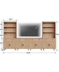 gaomon Tall Freestanding Wooden Bookcase with Storage Cabinet, Doors & Drawers – 72.4" Display Bookshelf for Living Room, Bedroom, Home Of