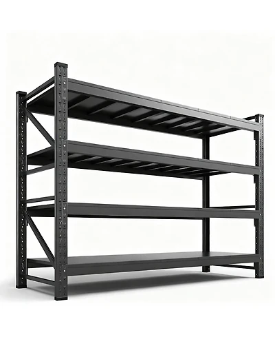 Yigii Heavy Duty79" W x 70" H Garage Shelving, 4-Tier, Adjustable, 6000 lbs Capacity