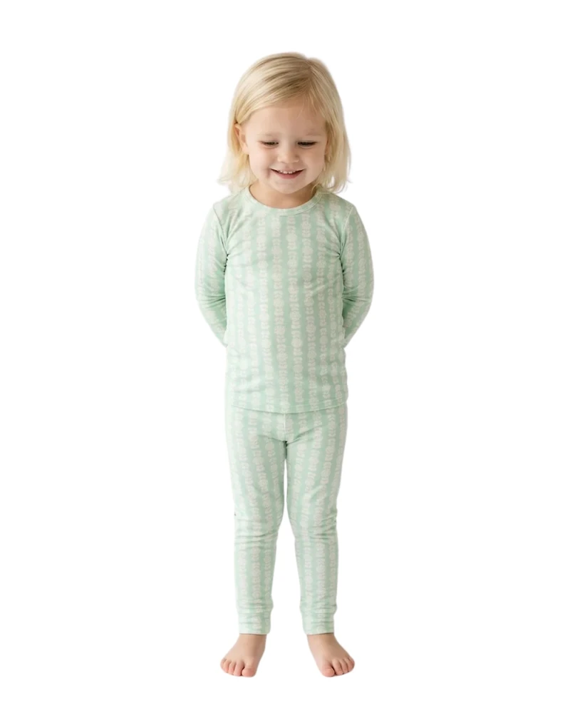 Motette Toddler Girls Mint Meadows Pajama Set