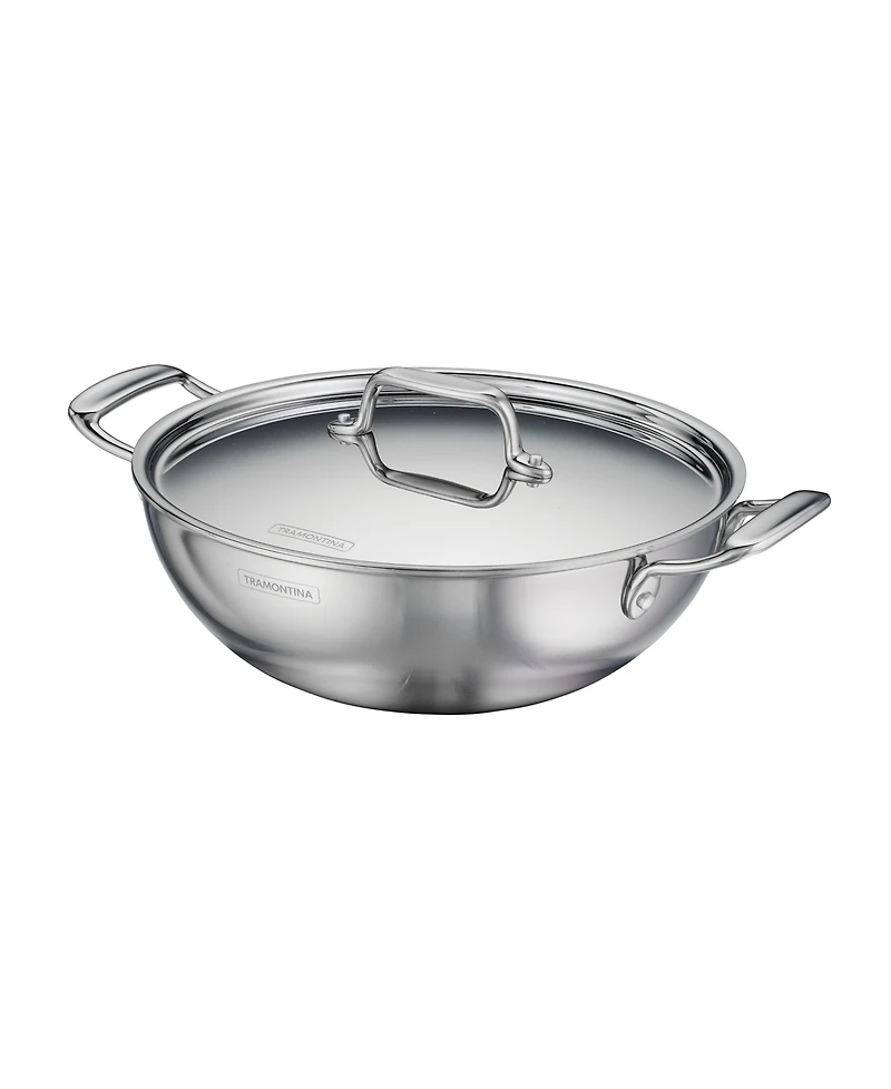 Tramontina Utsava Tri-Ply Clad Stainless Steel 3.75-Quart Covered Kadai