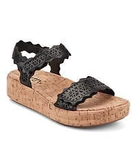 Earth Women's Slatal Round Toe Platform Footbed Sandals