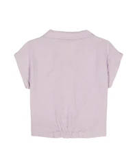 Calvin Klein Girls' 7-16 Front Knotted Collar Neck Shirt