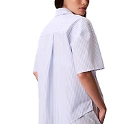 Calvin Klein Women's Striped Short-Sleeve Pajama Shirt
