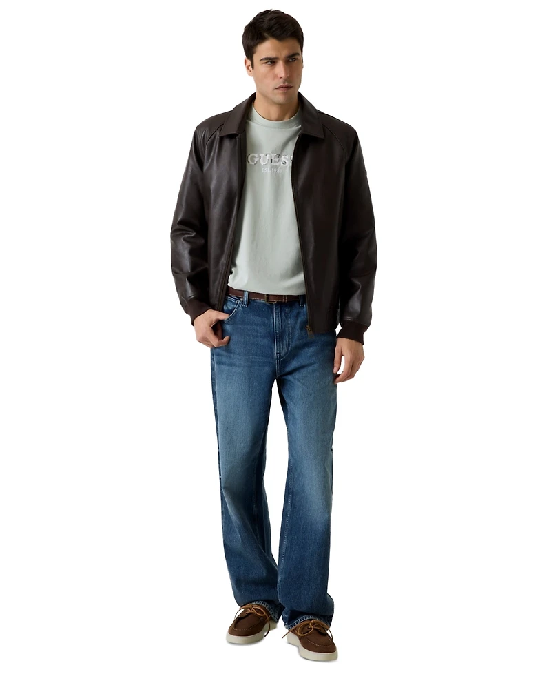 Guess Men's Logo Contrast Crewneck T-Shirt