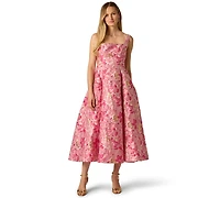 Adrianna Papell Women's Square Neck Border Gown