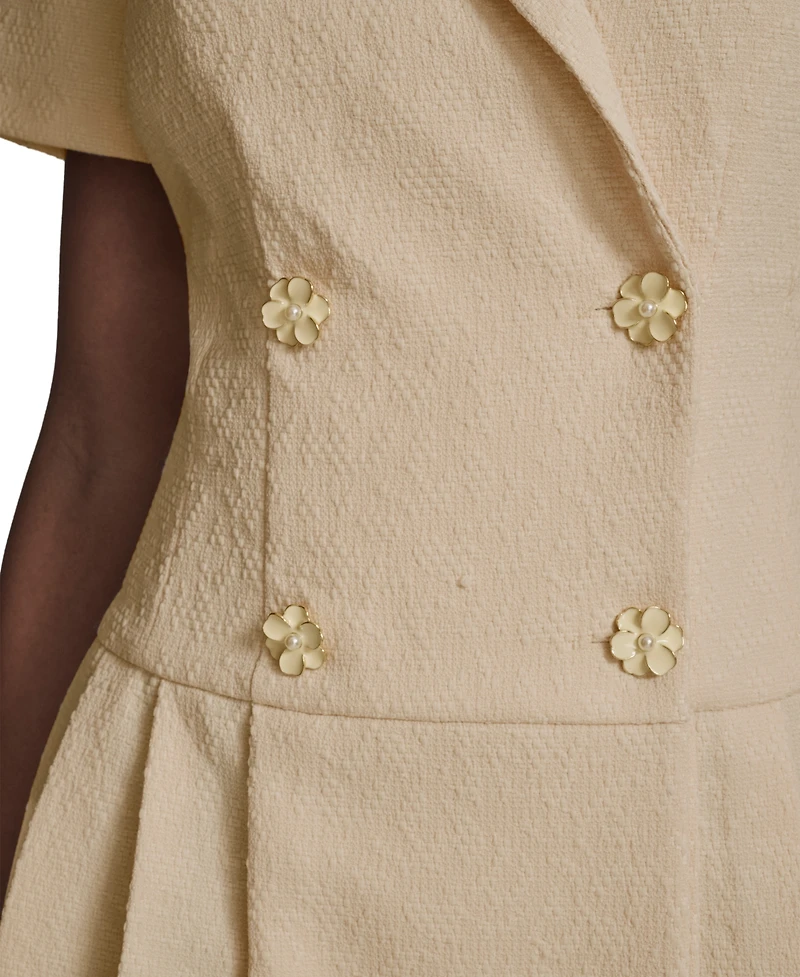 Karl Lagerfeld Paris Women's Textured Pleated Shirt Dress