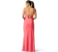 Adrianna Women's Beaded Straps Cowl Neck Ball Gown