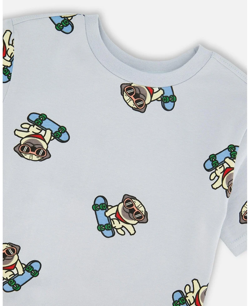 Deux par Big Boys Cotton Pug Print Jersey T-Shirt