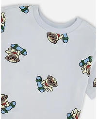 Deux par Big Boys Cotton Pug Print Jersey T-Shirt