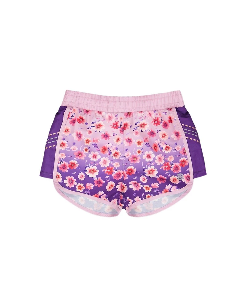 Deux par Girls Athletic Shorts Polyester Mauve Floral Gradient