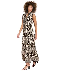 London Times Women's Collared Maxi Dress