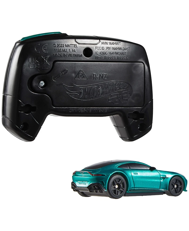 Hot Wheels 1:64 Scale Aston Martin Vantage, Battery-Powered Remote-Control Race Car Toy