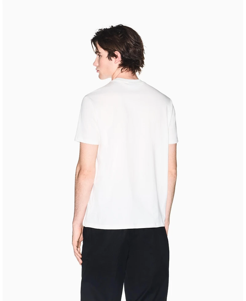 A|X Armani Exchange Men's Short Sleeve Flocked Stripe T-Shirt