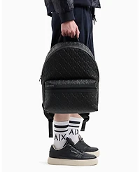 A|X Armani Exchange Men's Tonal All Over Logo Backpack