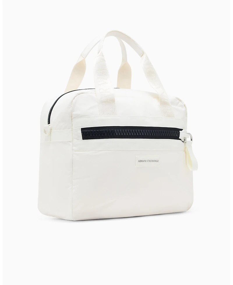 A|X Armani Exchange Men's White Edition Duffel Bag