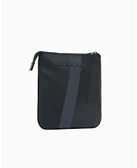 A|X Armani Exchange Men's Striped Flat Logo Graphic Details Crossbody Bag
