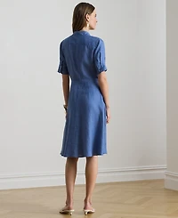 Lauren Ralph Petite Wakana Tie-Front Shirt Dress