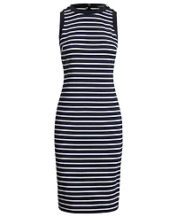 Lauren Ralph Petite Striped Crewneck Sheath Dress