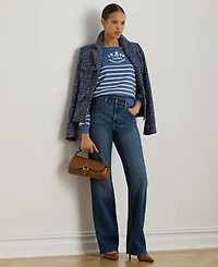 Lauren Ralph Lauren Petite Logo Striped Sweater