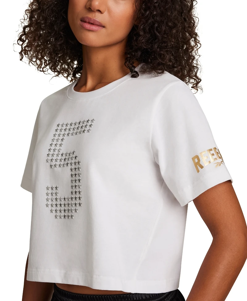 Reebok Women's Cropped Basketball Graphic T-Shirt