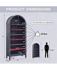 Yigii Arched Book Shelves with Adjustable for Space-Efficient Storage