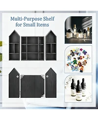 Yigii 3-Piece Adjustable Display Shelf for Collectibles,17 Compartments Collectibles