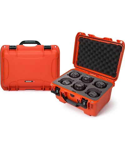 Nanuk Medium Series 918 Lightweight Nk-7 Resin Waterproof Protective Case with Foam Insert for 6 Camera Lens, Orange