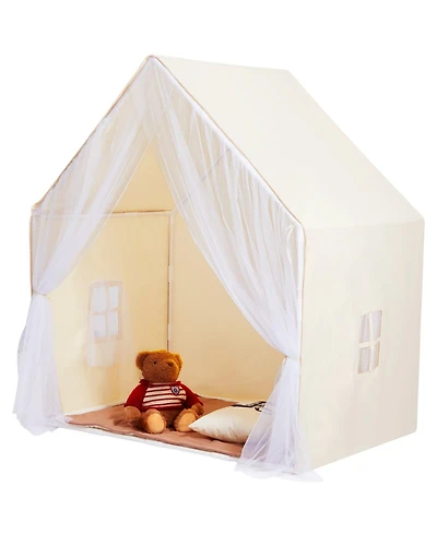 Sugift Kids Yurt Play Tent with Mat & Lamp, Indoor Outdoor
