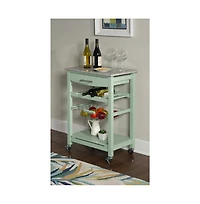 Linon Roger Green Kitchen Island Granite Top