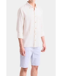 Velez Men's Men Long-Sleeve Linen Shirt Semi-Fitted Silhouette