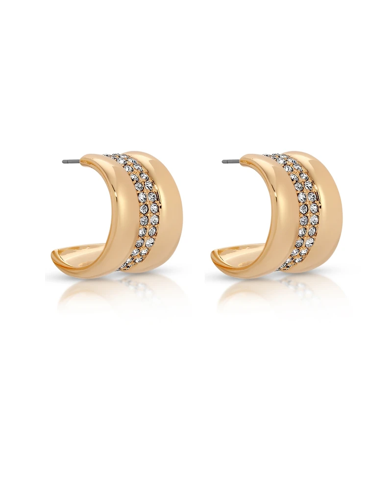 Ettika Pave Center Hoop Earrings
