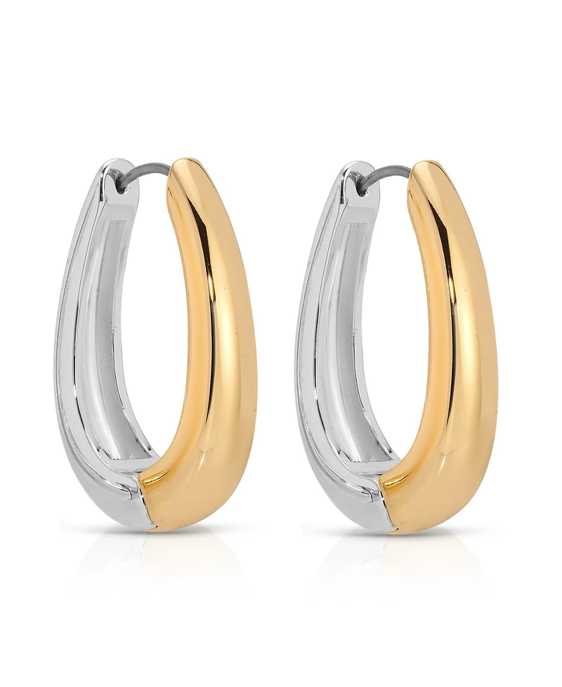 Ettika Mixed Metal Hoop Earrings