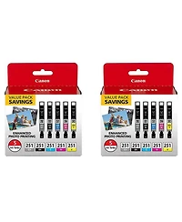 Canon Cli-251 5-Color Ink Pack for MG5620, MG6620, MG7520 Pixma Series Printers, 2-Pack
