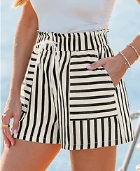 Cupshe Women's On the Playlist Striped Shorts