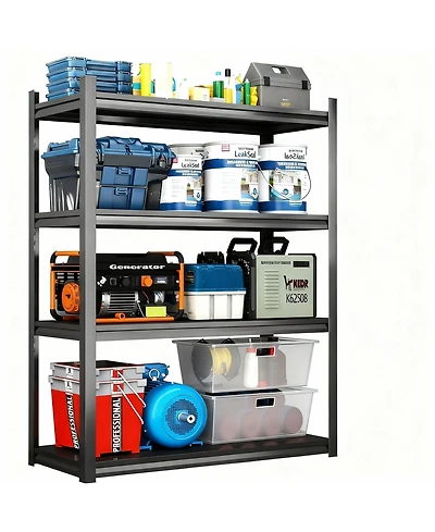 Yigii Heavy Duty 63"x40" 5-Tier Metal Garage Shelving, 2500lb Capacity, Tool-Free Assembly