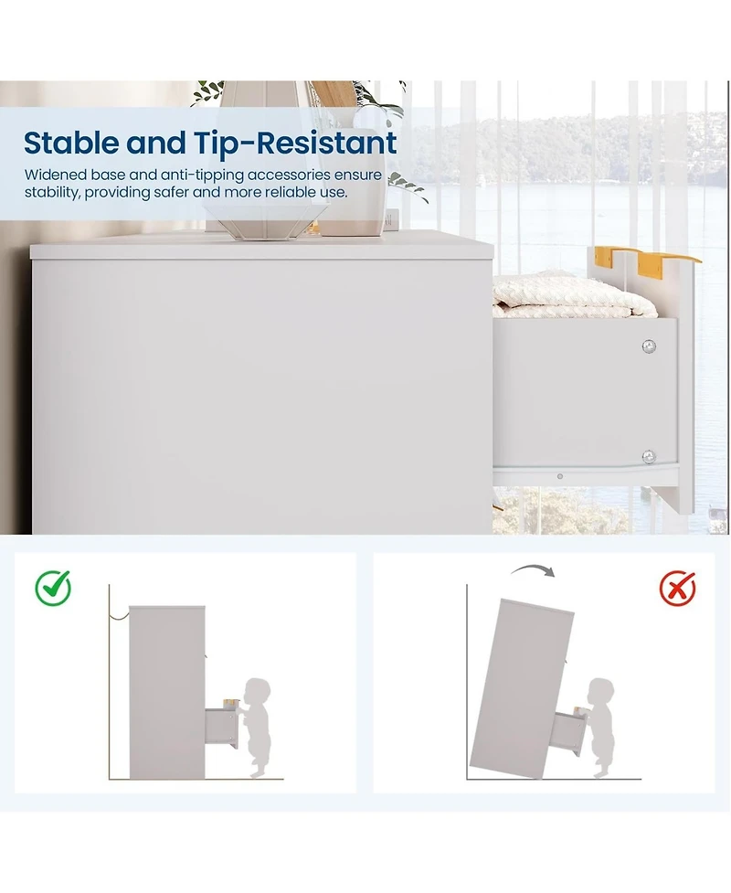 gaomon Fluted Dresser for Bedroom with 10 Drawers, 59" Wide Modern Chest of Drawers Wood Frame , Storage Organizer