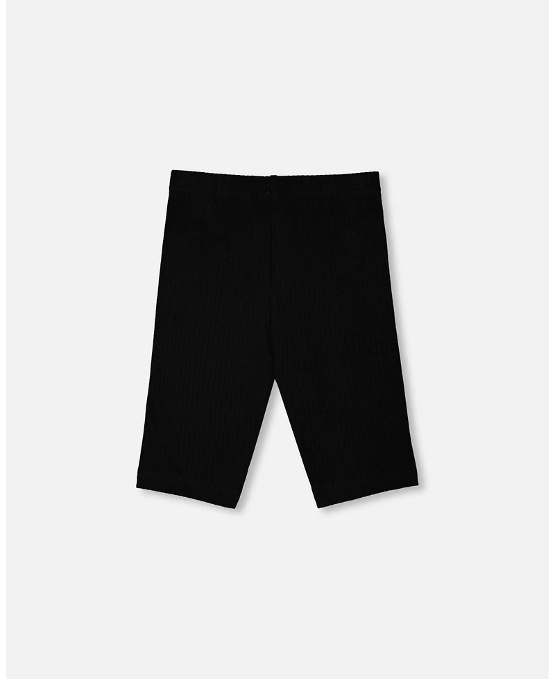 Deux par Baby Girls Rib Biker Leggings