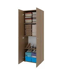 Fm Furniture World 2-Door Tall Wardrobe Cabinet, 4 Shelves, Vertical Storage