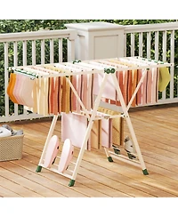 Ecooso Clothes Drying Rack with Height-Adjustable Wings, Folding Laundry