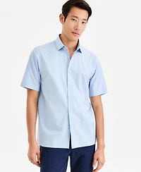 Alfani Men's Short-Sleeve Solid Texture Shirt, Macy's Exclusive