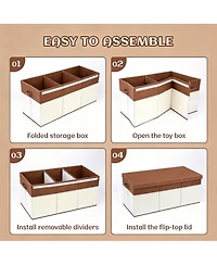 Yigii Extra Large Collapsible Storage Chest with Handles for Toys and Clothes