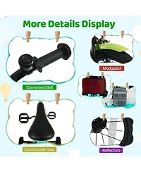 Mecale 14 Inch Kids Bike with Training Wheels and Basket Green Color-14