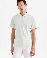 Alfani Men's Ottoman Short Sleeve Textured Quarter-Zip Polo Shirt