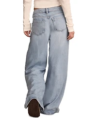 Lucky Brand Women's Wide Leg Pleated Liquid Denim Luxe Palazzo Jeans