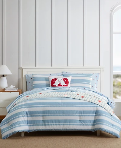 Nautica Riverside Stripe Cotton Reversible 3-Pc. Comforter Set, King
