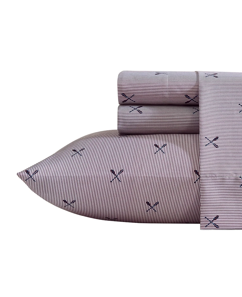 Nautica Coxswain Stripe Printed Microfiber -Pc. Sheet Set