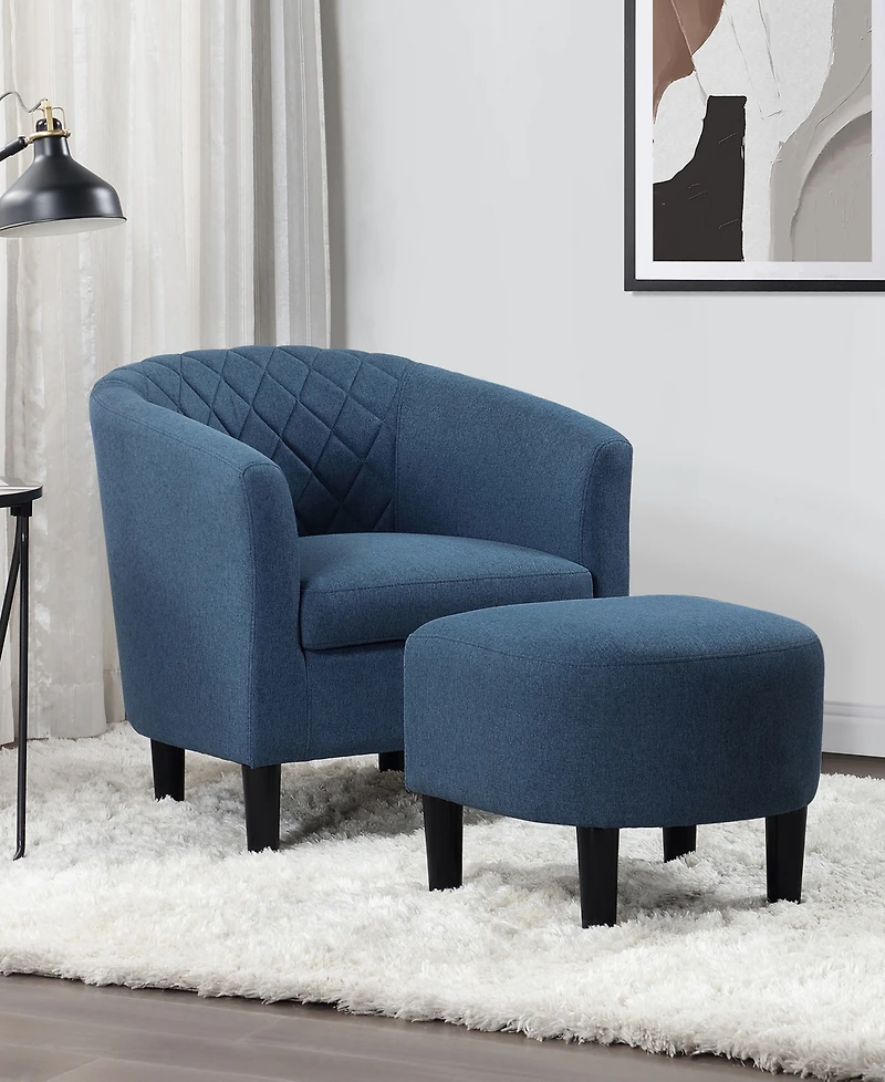 Convenience Concepts 27.75" Polyester Roosevelt Accent Chair with Ottoman