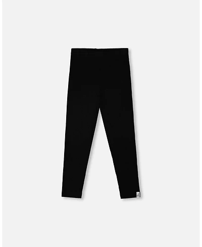 Deux par Toddler Girls Full-Length Rib Leggings Black - Toddler|Child
